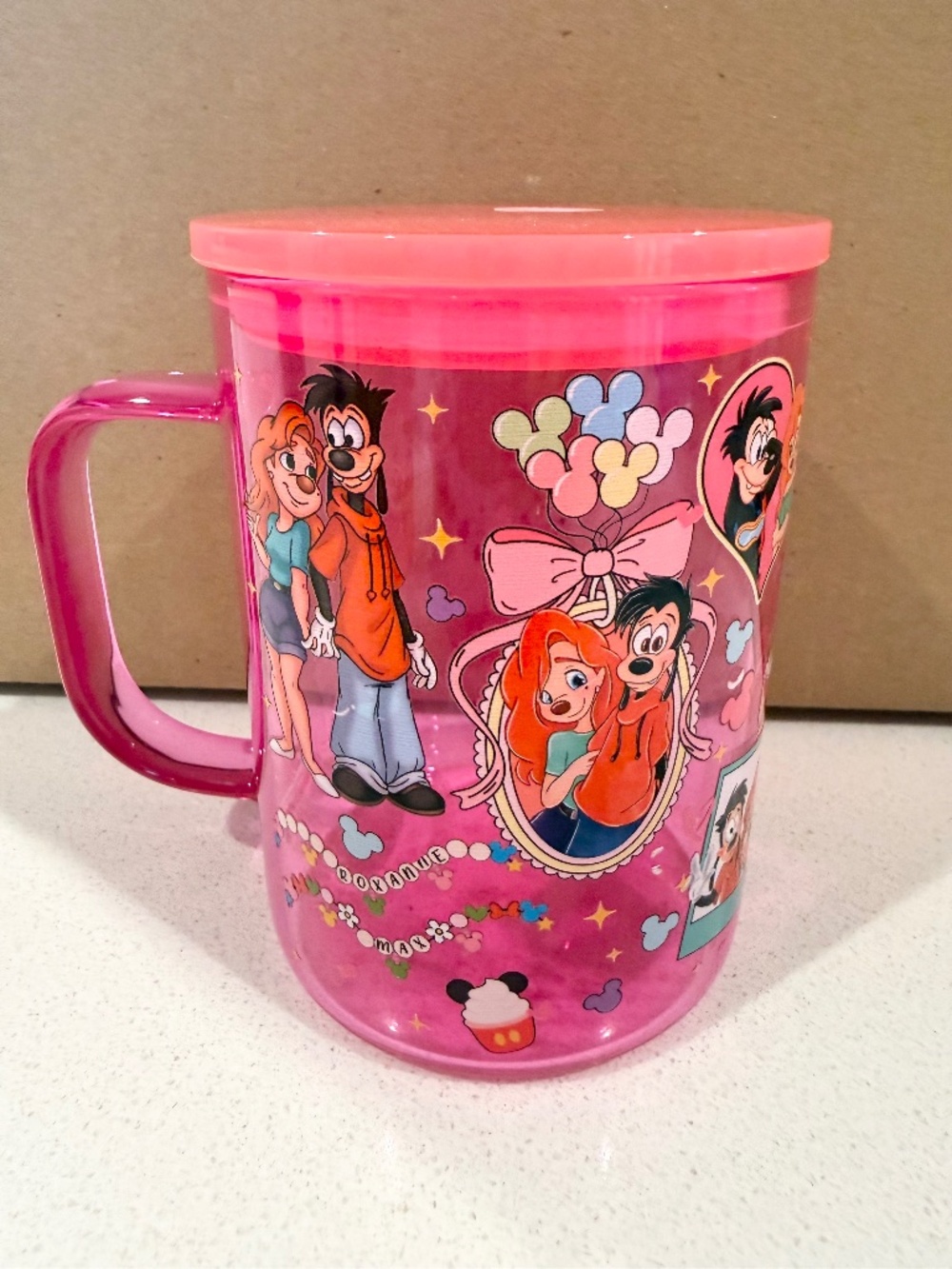 Pink Disney insprired Glass mug